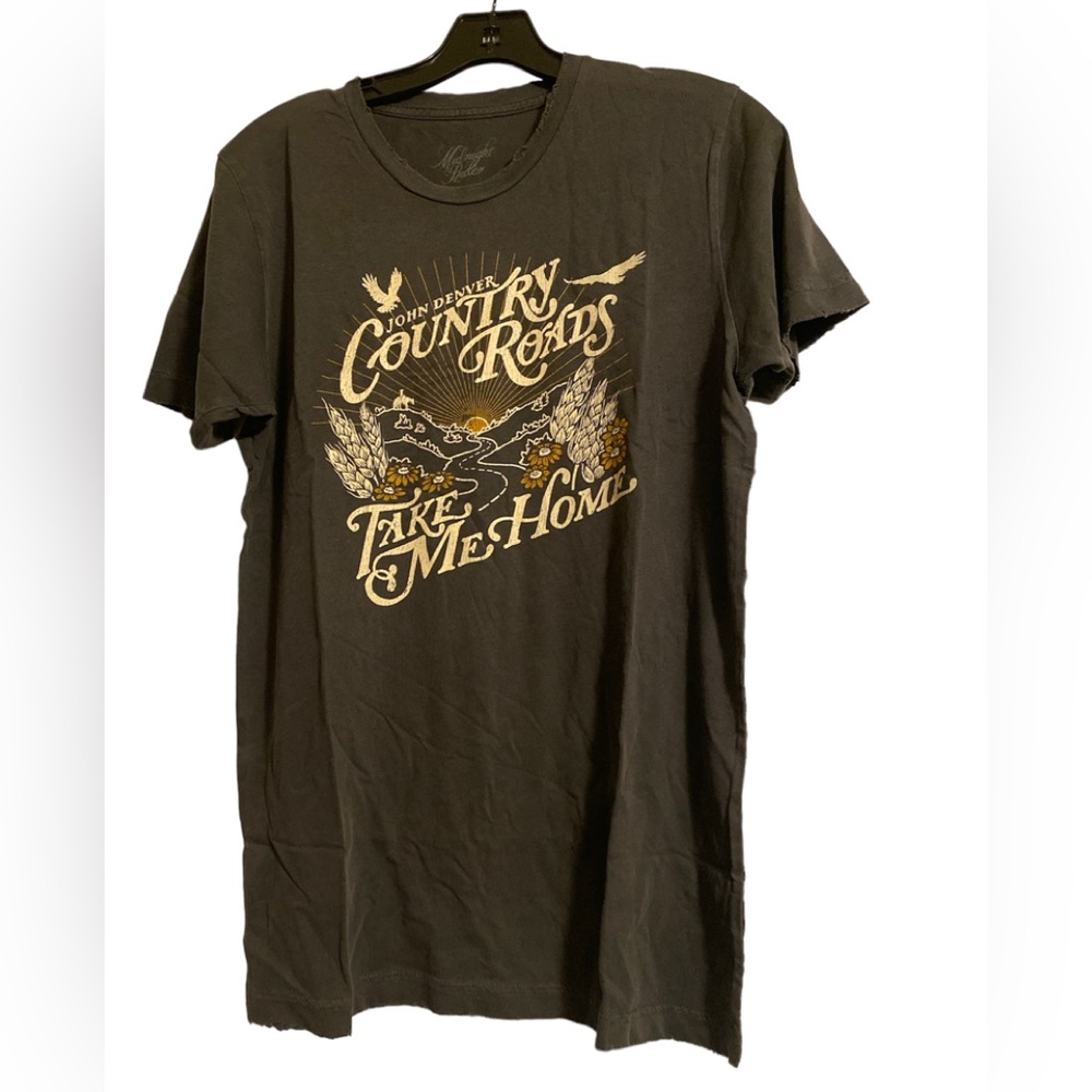 Last one! MIDNIGHT RIDER X John Denver country roads graphic tee sz S,M,L,XL